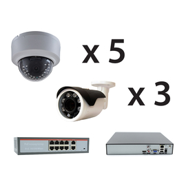 Комплект видеонаблюдения цифровой 8 камер IP c PoE в москве