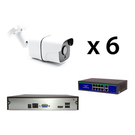 Комплект PoE камер видеонаблюдения 6 шт уличные 5Мп в москве