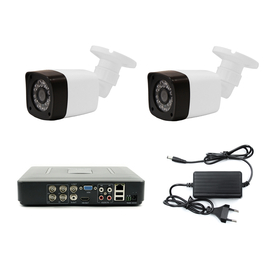 Готовые комплекты уличного видеонаблюдения на 2 ahd камеры (дача, частный дом)